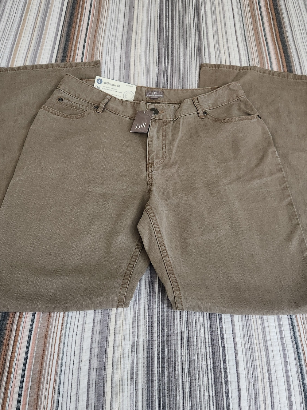 J. Jill Taupe Boot Cut Women Pants Size 10 - Picture 2 of 4